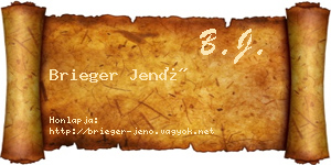 Brieger Jenő névjegykártya