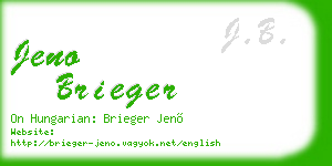 jeno brieger business card